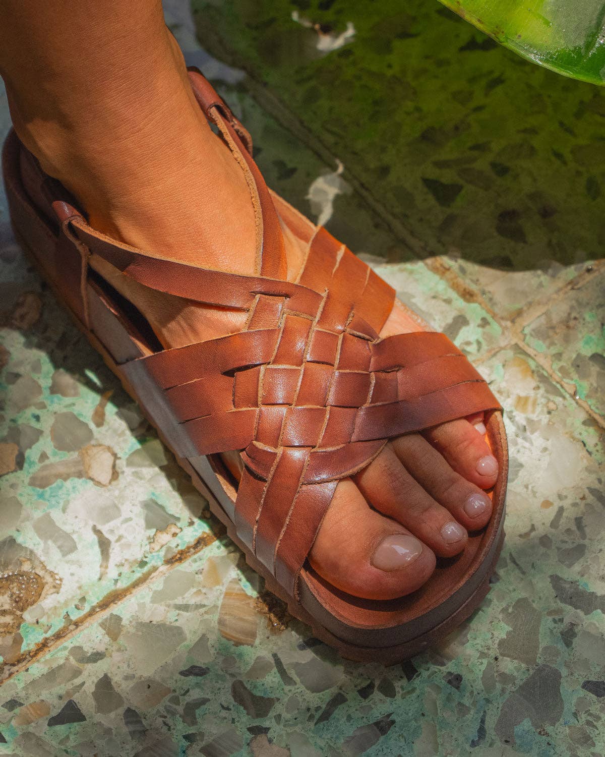 Taco Al Pastor - Brown Leather Sandal with Bio Sole