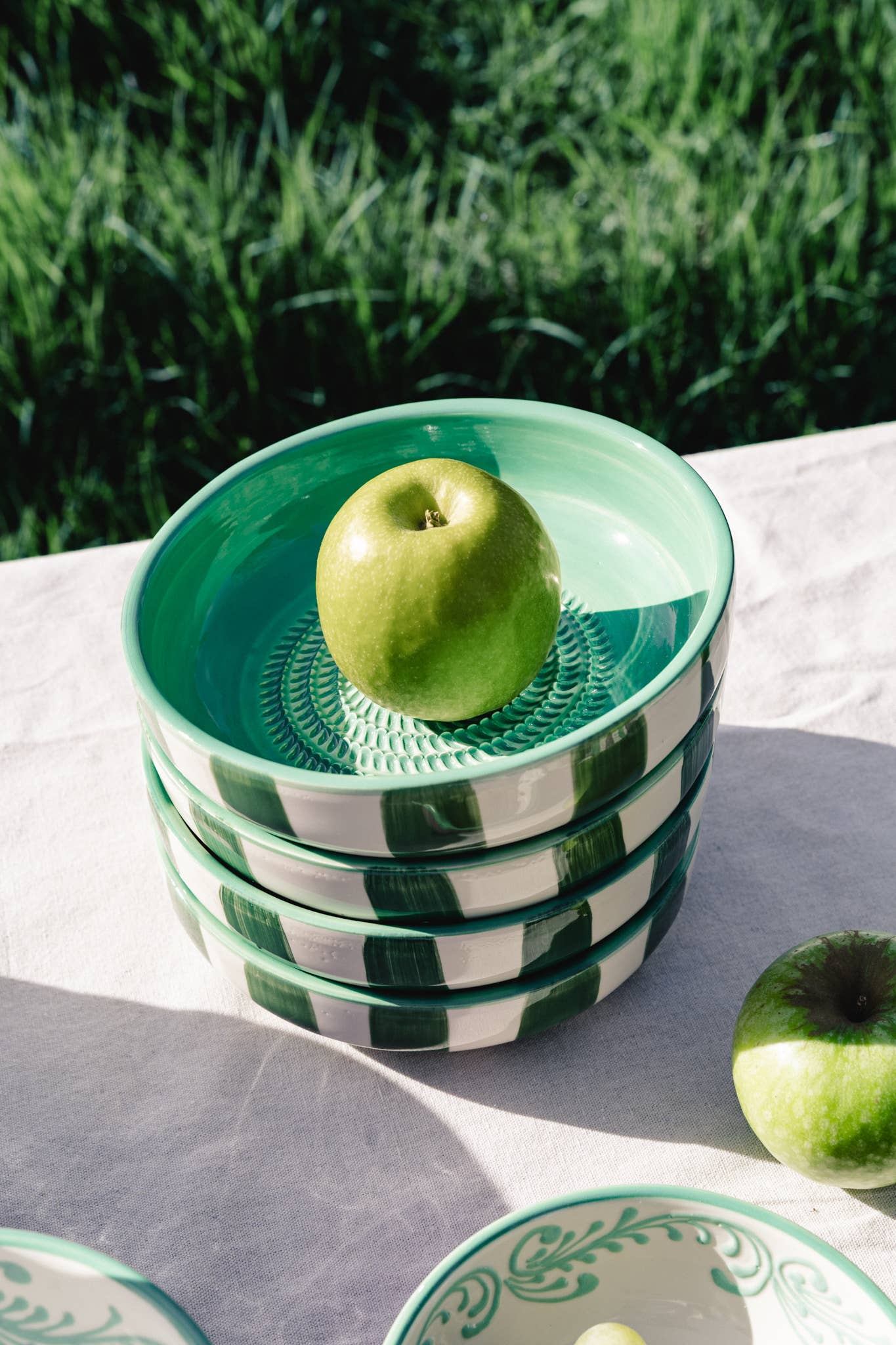 Large Pottery Grater Plate – Includes Gift Spoon / Jade - NEW