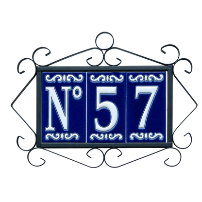 Cobalt Ceramic House Number & Letter Tile