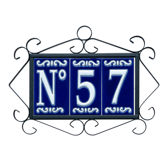 Cobalt Ceramic House Number & Letter Tile