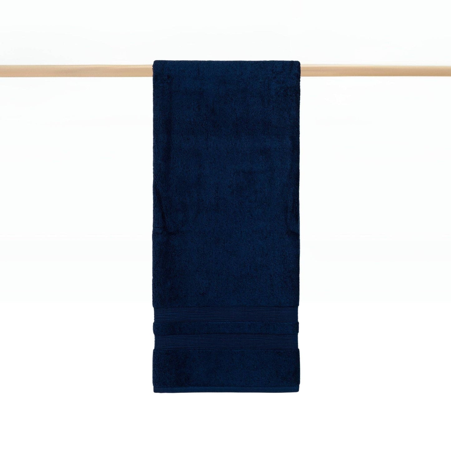 Cobalt blue bath sheet 100 × 150 cm, made in Portugal, front view.