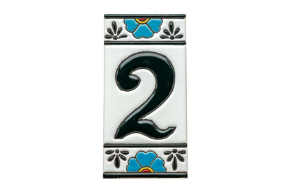 Mexican Floral Ceramic House Number & Letter Tile