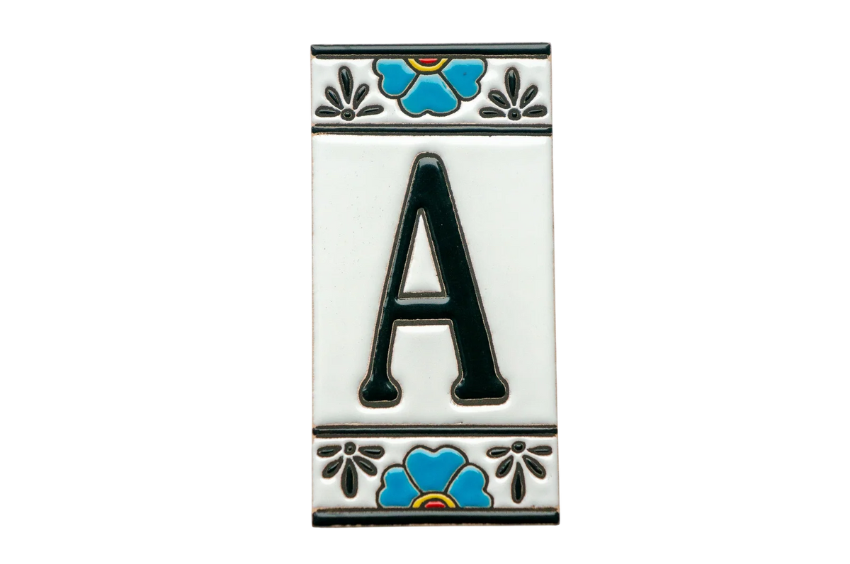 Mexican Floral Ceramic House Number & Letter Tile