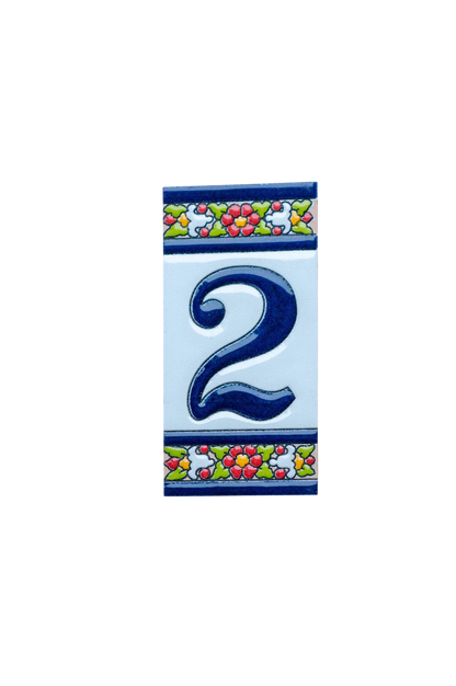 Large Floral Ceramic House Number & Letter Tile