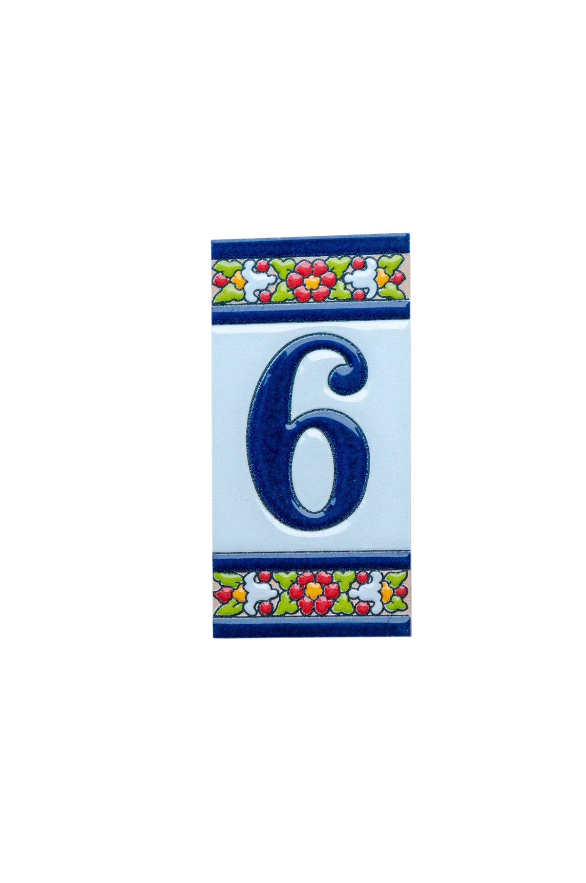 Large Floral Ceramic House Number & Letter Tile