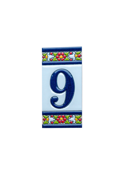 Large Floral Ceramic House Number & Letter Tile
