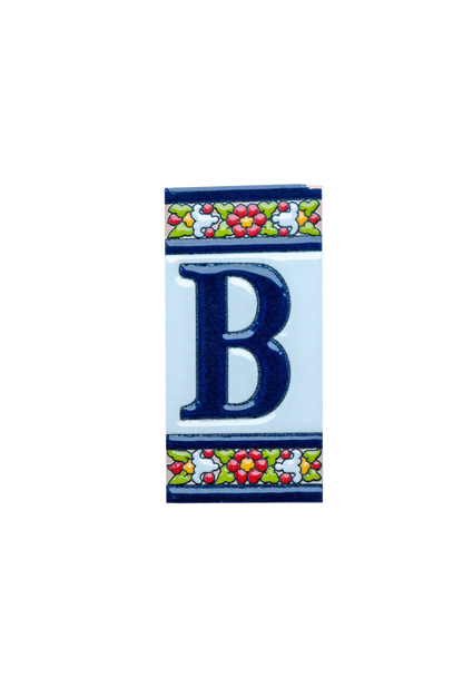 Large Floral Ceramic House Number & Letter Tile