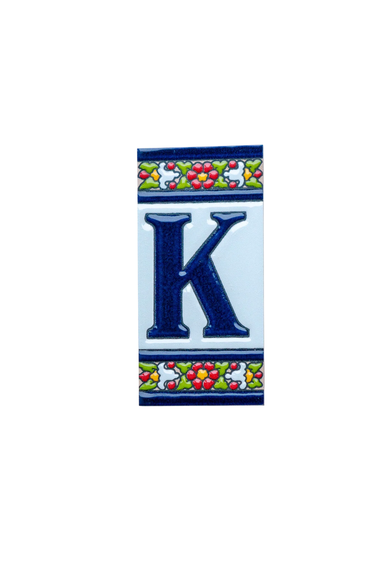 Large Floral Ceramic House Number & Letter Tile