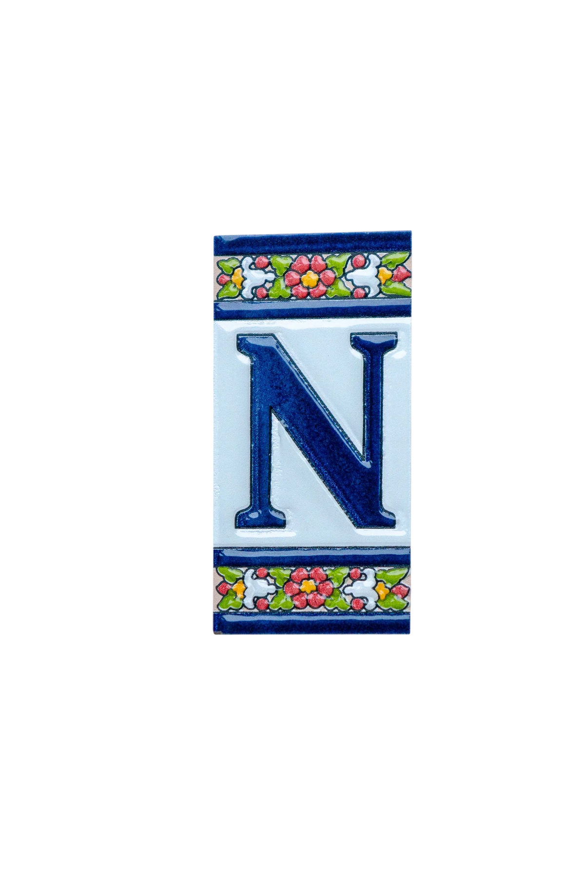 Large Floral Ceramic House Number & Letter Tile