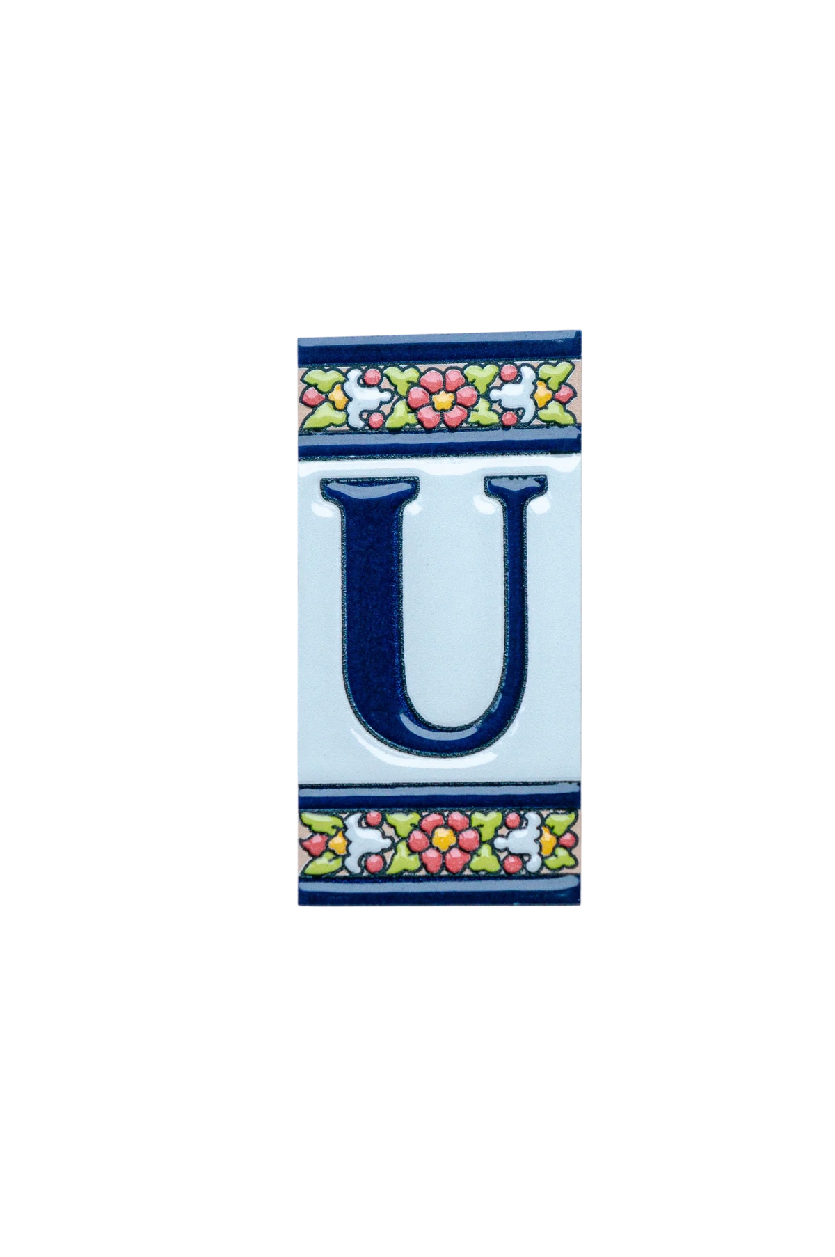 Large Floral Ceramic House Number & Letter Tile