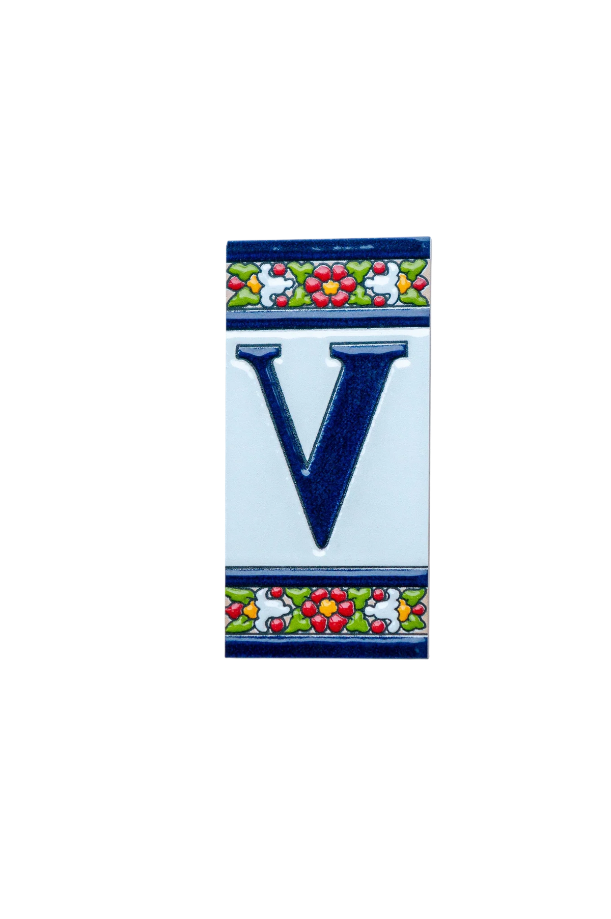 Large Floral Ceramic House Number & Letter Tile