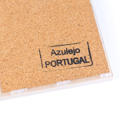 Elegant Portuguese Tile-Inspired Ceramic & Cork Coasters - Set of 8 L-1099