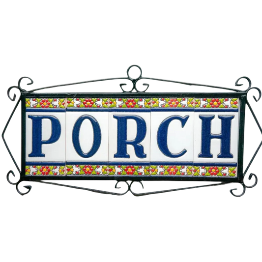 Large Floral Ceramic House Number & Letter Tile