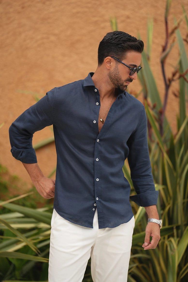 Linen Shirt Navy