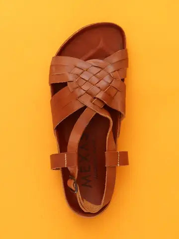 Taco Al Pastor - Brown Leather Sandal with Bio Sole