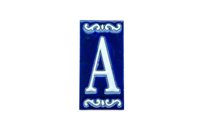 Cobalt Ceramic House Number & Letter Tile