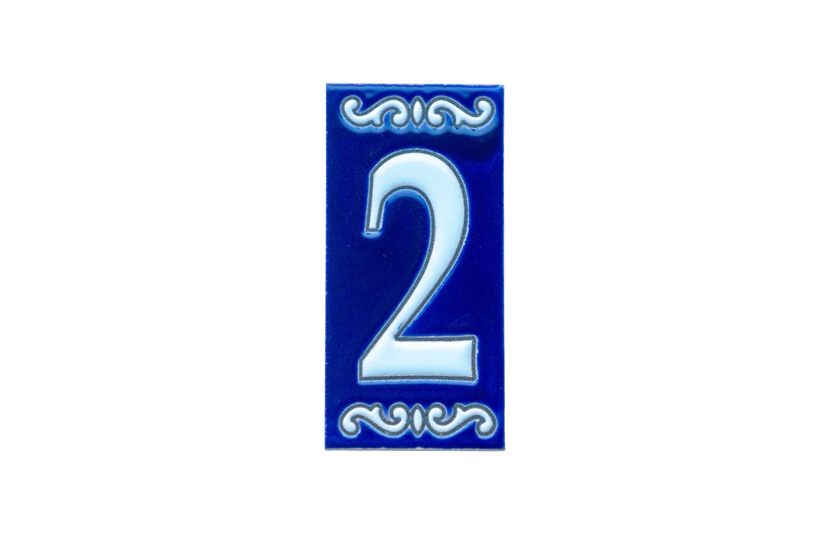 Cobalt Ceramic House Number & Letter Tile