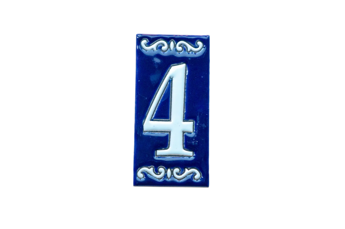 Cobalt Ceramic House Number & Letter Tile
