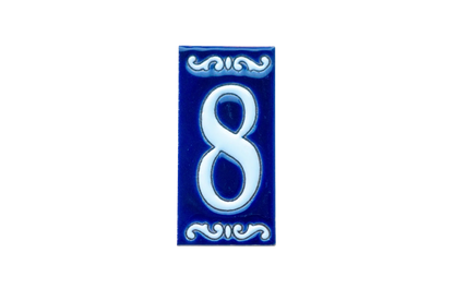Cobalt Ceramic House Number & Letter Tile