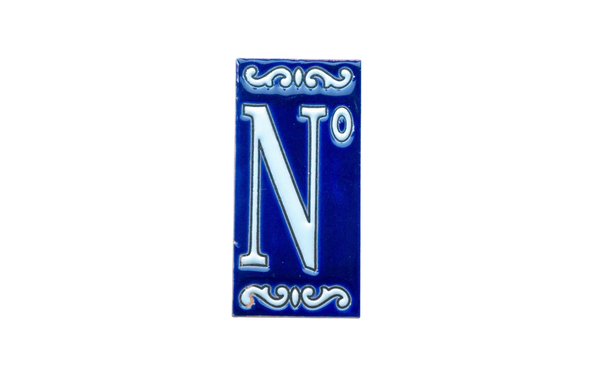 Cobalt Ceramic House Number & Letter Tile