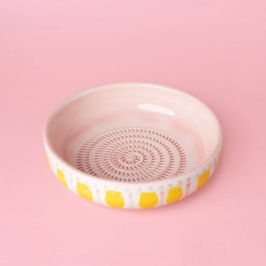 Large Valentina pottery grater plate handmade in Spain