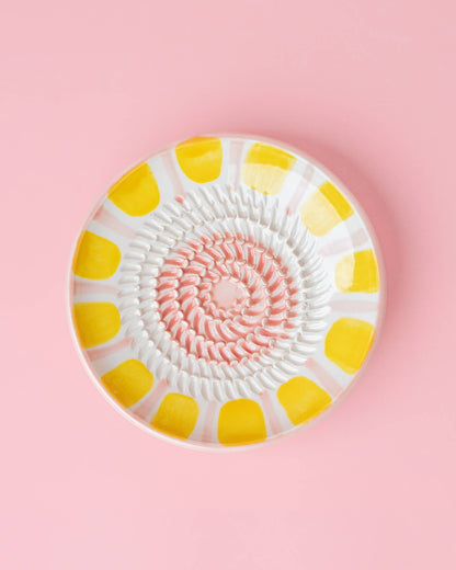 Small Valentina pottery grater plate handmade in Spain