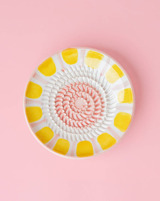 Small Valentina pottery grater plate handmade in Spain