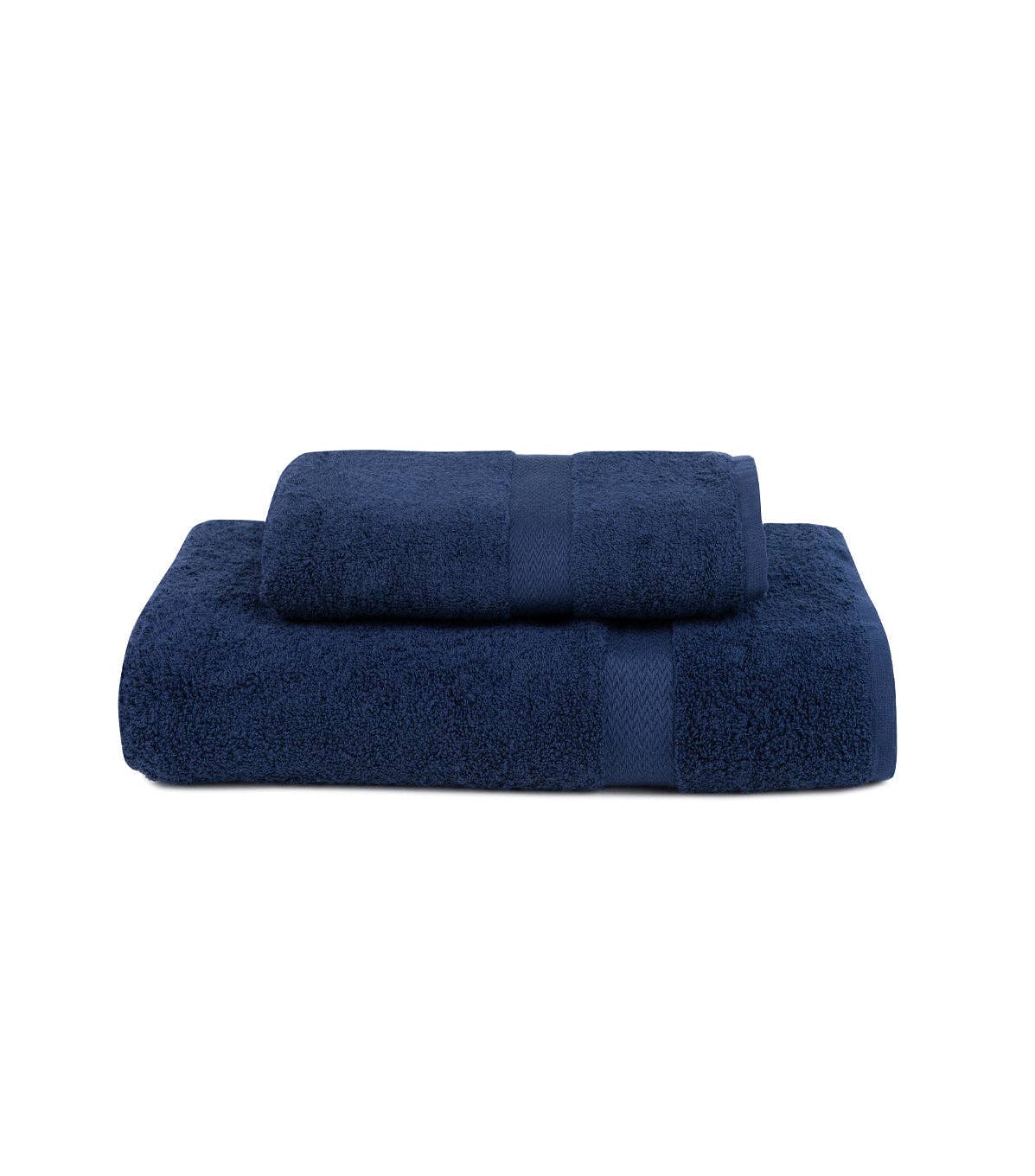 cobalt blue almonda 2 piece towel set in a pile